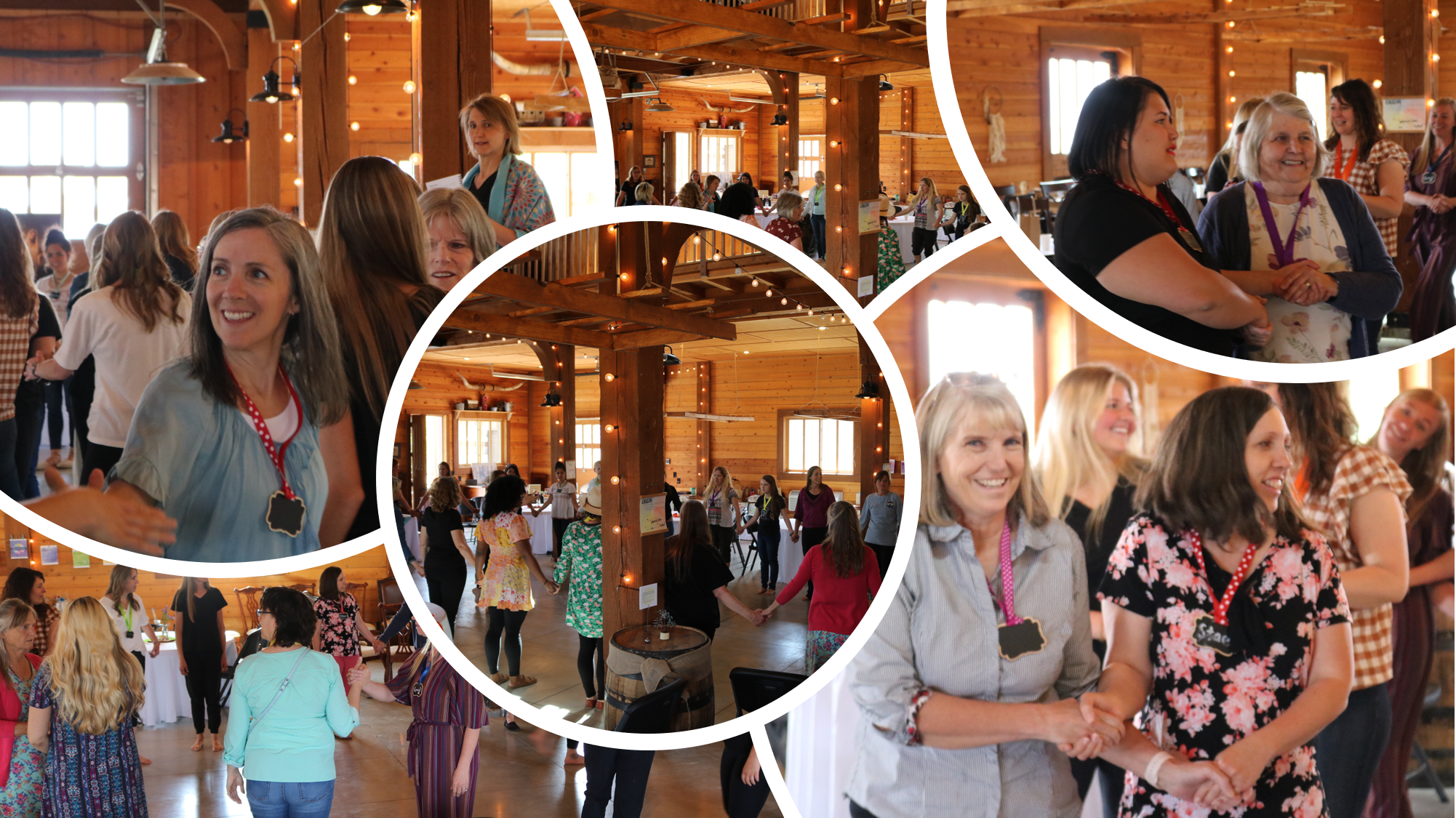 photo collage of women's retreat