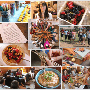 photo collage of women's retreat 2020