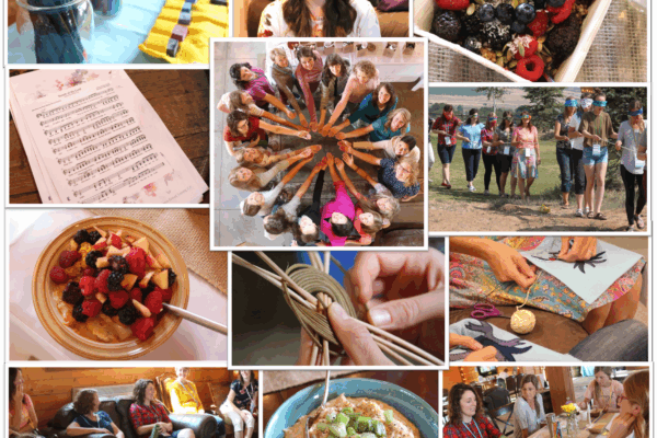 photo collage of women's retreat 2020