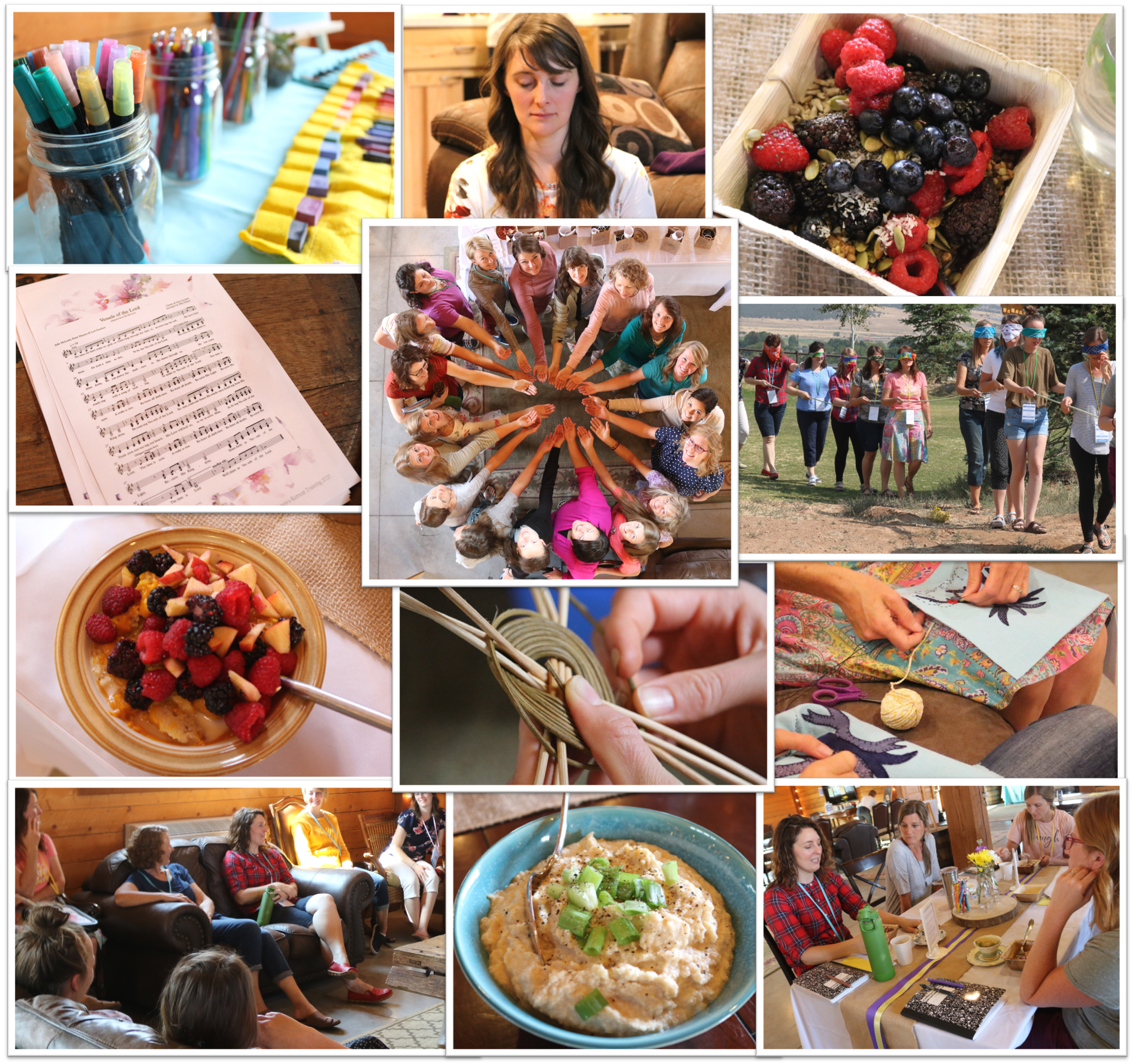 photo collage of women's retreat 2020