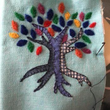 art project - tree with roots and leaves