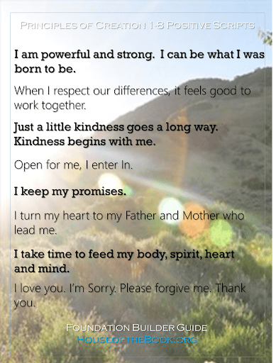 graphic: Principles of Creation 1-8 Positive Scripts